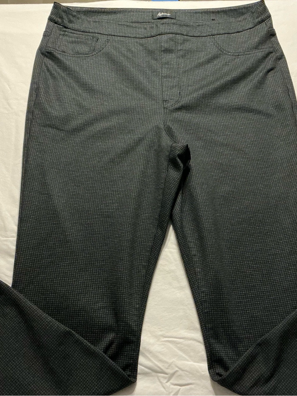 Reitmans Dark Grey Micro-Check Stretch Pants